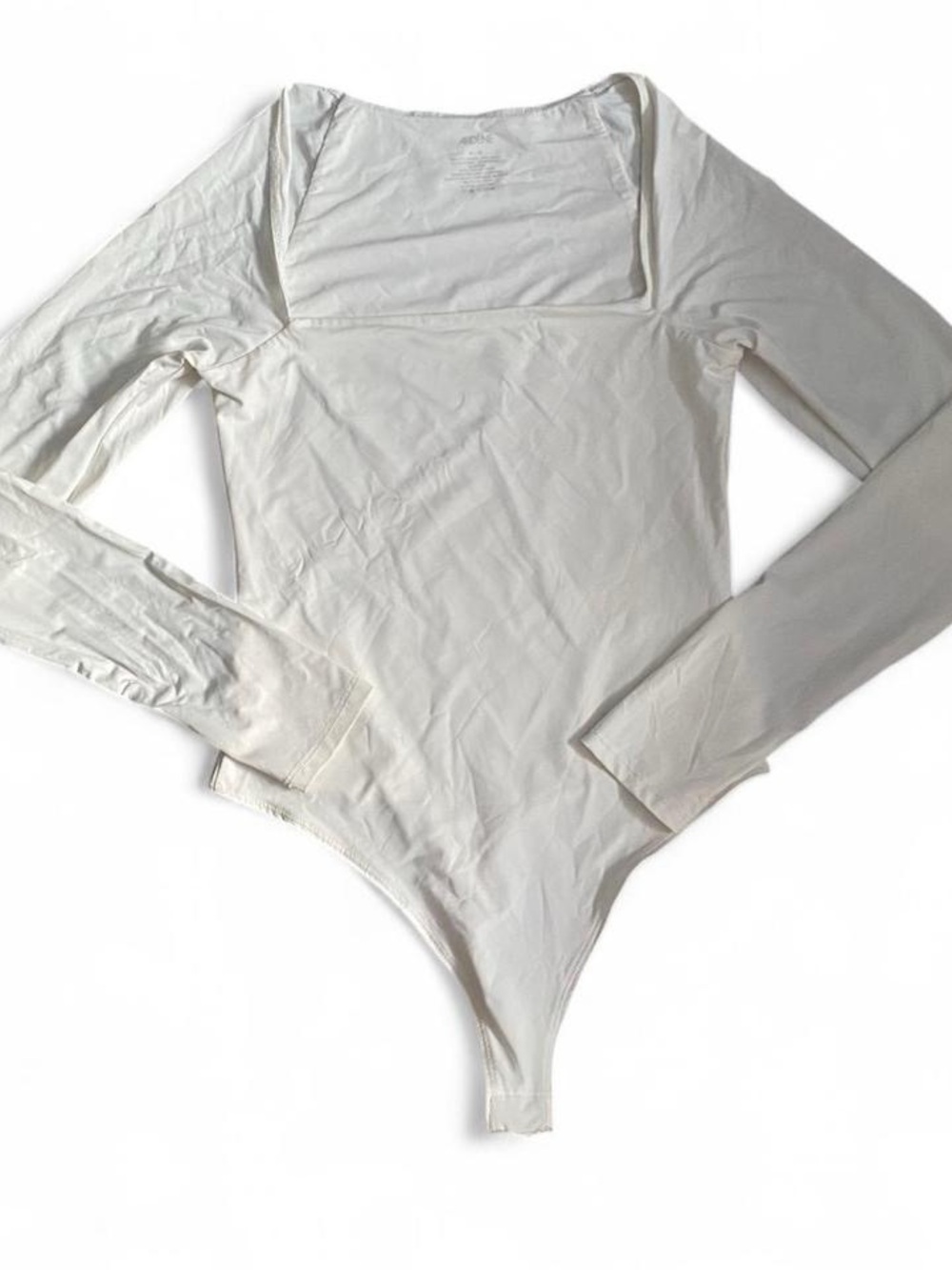 White long sleeve square neck bodysuit Size M